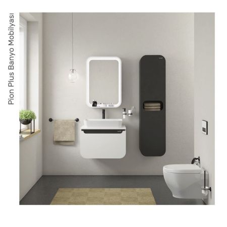 Шкаф-пенал Creavit Pion Plus PN2160.01.GR 40х160 подвесной цвет серый