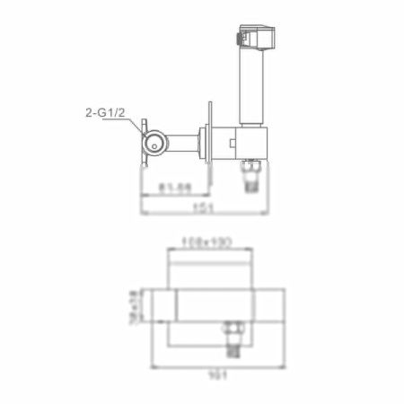 Гигиенический душ со смесителем Raglo R24 R24.56 хром