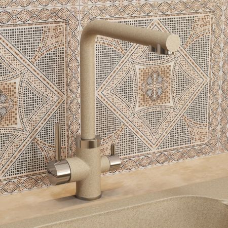 Смеситель для кухни Uperwood Quartz UPD-Q-03-02 UPD-Q-03-02 на мойку бежевый