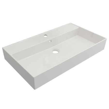 Раковина керамическая Cezares MOLVENO 46 CZR-MIL-80-LVB 80х50 подвесная цвет белый 1 отверстие под смеситель