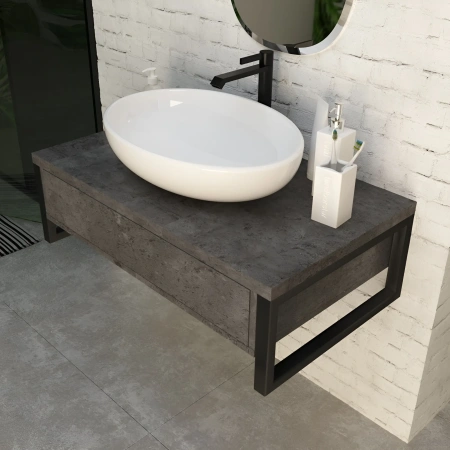 Тумба под раковину 1MarKa Grunge Loft У85848 80х50 подвесная цвет серый