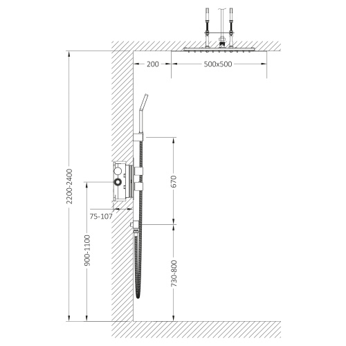 Душевая стойка Timo Tetra-thermo SX-0169/00 настенная цвет никель - фото 3