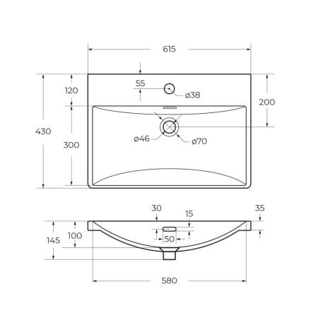 Раковина керамическая BelBagno BB-8076-3-60 60х40 накладная цвет белый 1 отверстие под смеситель