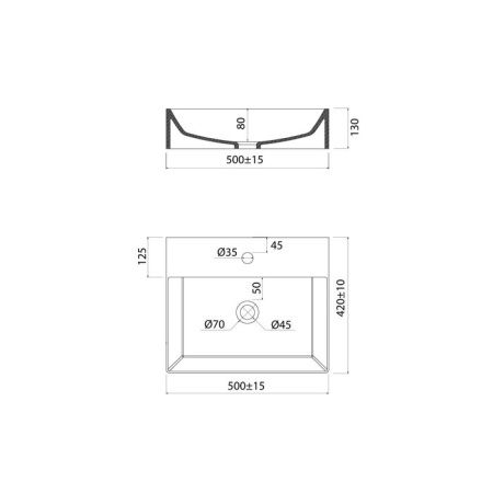 Раковина из сантехнического фарфора Iddis Bild BILWS50i27 50х40 полувстраиваемая цвет белый 1 отверстие под смеситель