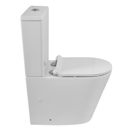 Унитаз напольный с бачком BelBagno FLAY-R BB2149CP-TOR/BB2149T/BB2111SC белый с сиденьем микролифт безободковый смыв торнадо