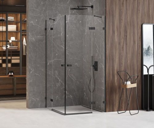 Душевой уголок New Trendy AVEXA Black EXK-1618 100х100 стекло прозрачное профиль черный без поддона - фото 2