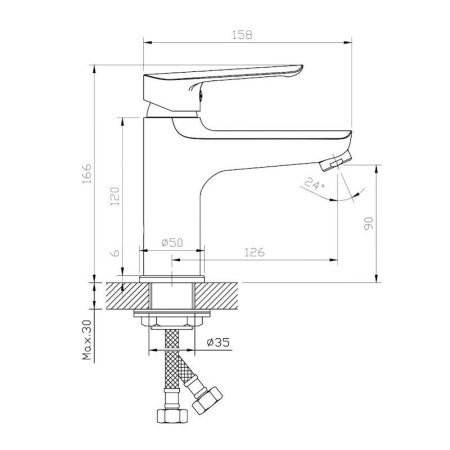 Смеситель Esko LG26W на раковину белый