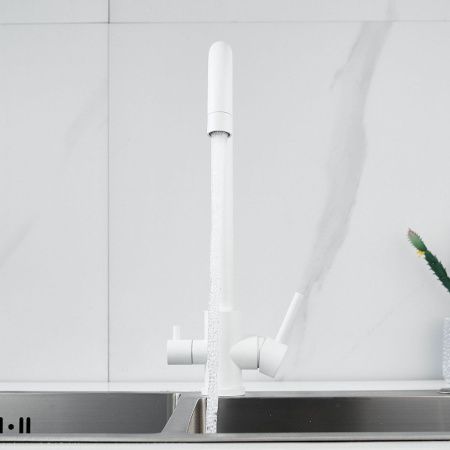 Смеситель для кухни Raffine F108C на мойку белый