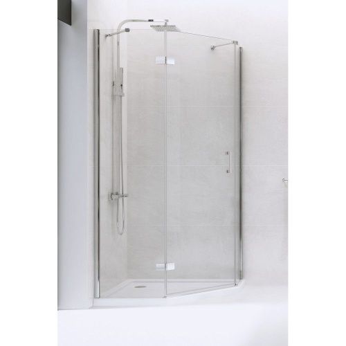 Душевой уголок New Trendy NEW AZZURA Chrome K-0563 100х80 стекло прозрачное профиль хром без поддона - фото 2