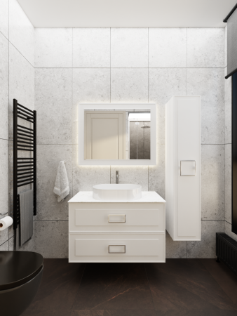 Тумба со столешницей La Fenice CUBO TWIN NFNC-01-CUB-B-100-2-3-GG 100х50 подвесная цвет белый