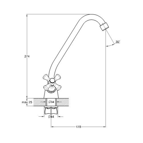 Смеситель для кухни G.Lauf QSL QSL4-A827 на столешницу хром - фото 3