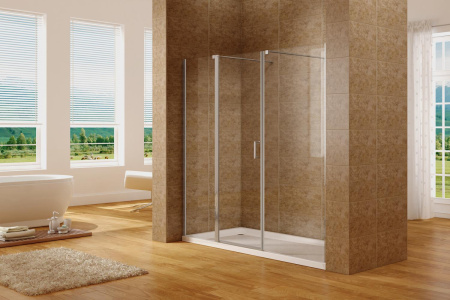 Душевая дверь Aquanet Cinetic AE12-N-120H190U-CT + AE12-F-80H190U-CT 197х190 стекло прозрачное профиль хром глянцевый