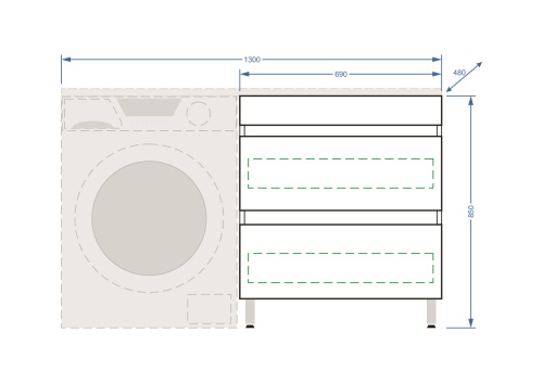 Тумба под раковину Stella Polar Мадлен SP-00000475 69х48х85 цвет белый - фото 2