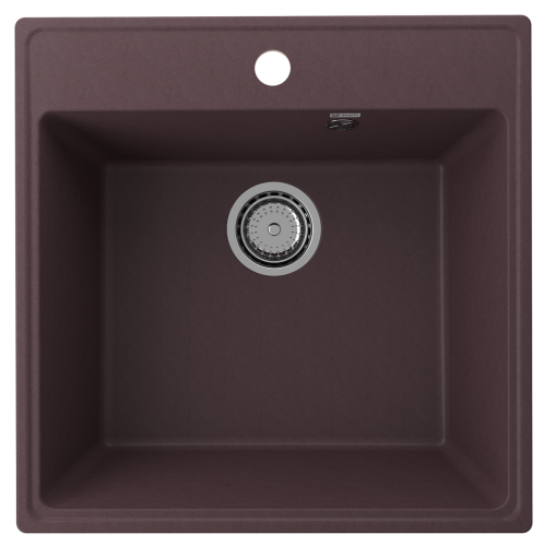 Кухонная мойка Ulgran Quartz Forte 505-06 51х51 цвет темно-коричневый поверхность матовая