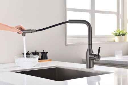 Смеситель для кухни Paulmark VIPER Vi213105-GM на мойку серый