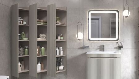 Шкаф-пенал Velvex Alba 287 тирамису 40х150 подвесной цвет серый