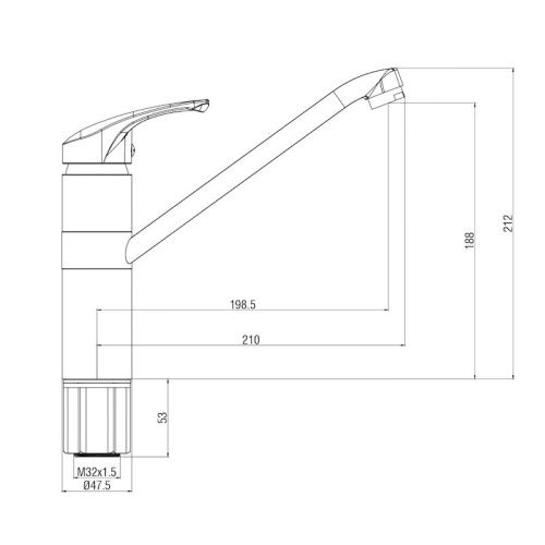 Смеситель для кухни Voda Kitchen K8 на мойку хром - фото 3
