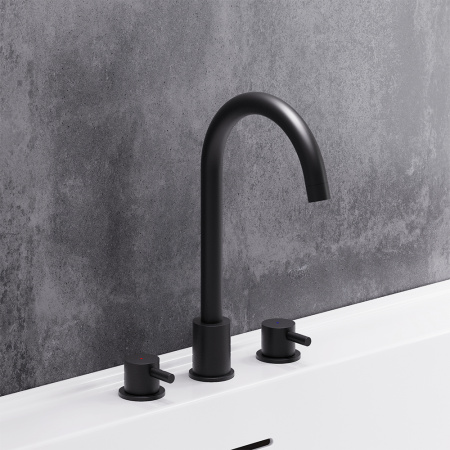 Смеситель Damixa Scandinavian Pure 360200300 на раковину/на столешницу черный без термостата