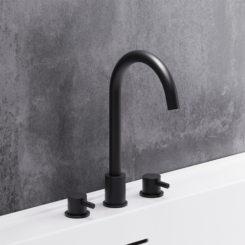 Смеситель Damixa Scandinavian Pure 360200300 на раковину/на столешницу черный без термостата - фото 5