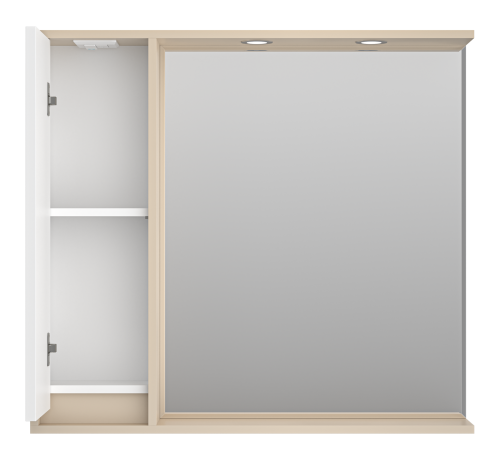 Зеркало-шкаф Brevita Balaton BAL-04090-03-01Л 88х14х80 подвесной цвет белый/бежевый - фото 3 Зеркало-шкаф Brevita Balaton BAL-04090-03-01Л 88х14х80 подвесной цвет белый/бежевый - фото 3