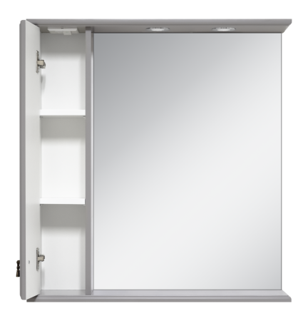 Зеркало-шкаф Misty Лувр П-Лвр03065-1504Л 70х80 подвесной цвет серый