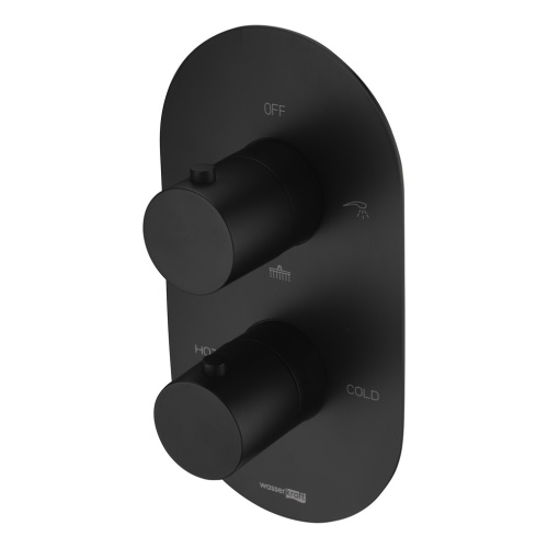 Смеситель для ванны и душа WasserKRAFT Elbe 7400 7444 Thermo встраиваемый черный - фото 4