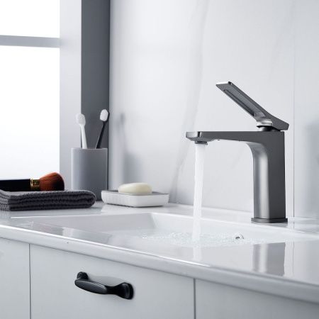 Смеситель Shevanik S4601T на раковину оружейная сталь