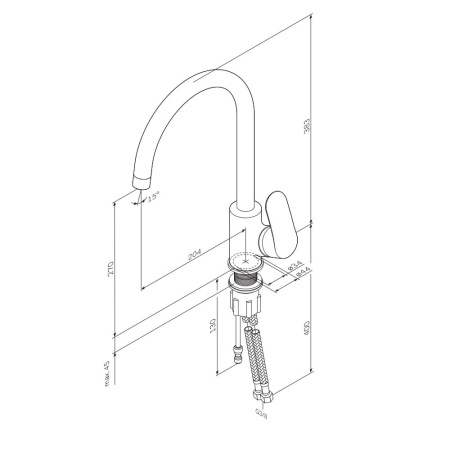 Смеситель для кухни Am.Pm Like F8007700 на раковину/на столешницу хром без термостата