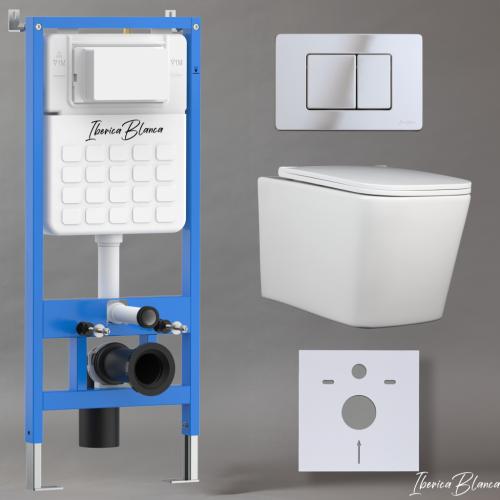 Комплект унитаз с инталляцией и клавишей смыва Iberica Blanca TOLEDO ALTO IB001.TLA.234.1131 - фото 2