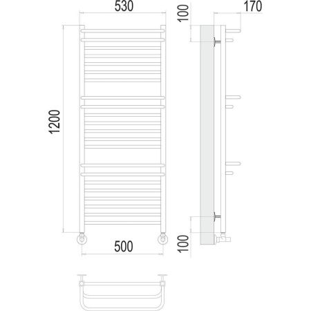Полотенцесушитель водяной Terminus 4670078529763 55х120 хром