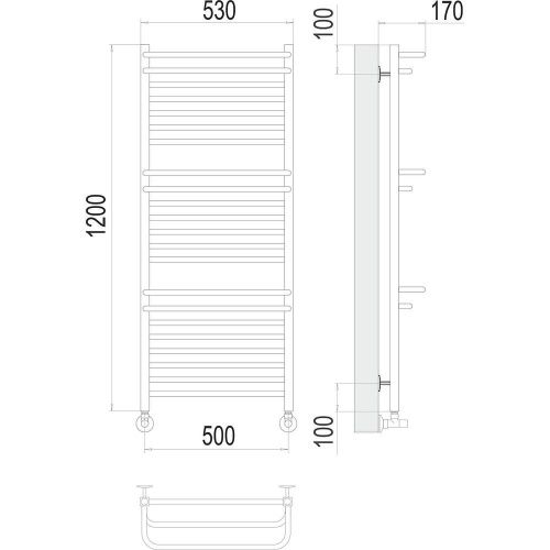 Полотенцесушитель водяной Terminus 4670078529763 55х120 хром - фото 3