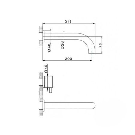 Смеситель Cisal Less LN01351040 на раковину черный (внешняя часть)