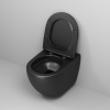 Унитаз подвесной Grossman Торнадо GR-4411BMSQ черный матовый с сиденьем микролифт безободковый смыв торнадо