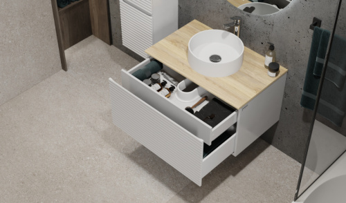 Тумба под раковину Jorno COSSETY Coss.01.80/P/W-DG/JR 79х50х46 подвесная цвет белый - фото 3