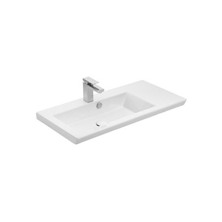 Раковина керамическая Dreja Isik 4085-KL 80х40 подвесная цвет белый 1 отверстие под смеситель