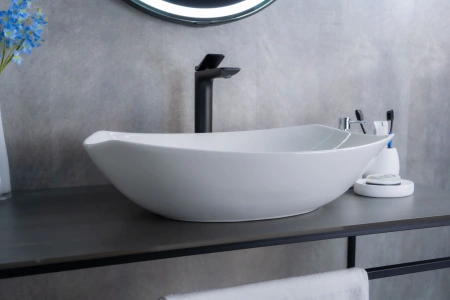 Раковина керамическая Gid Creativo 51177 60х40 накладная цвет белый без отверстий под смеситель