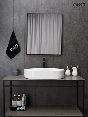 Раковина керамическая Gid Lago 51203 60х40 накладная цвет белый без отверстий под смеситель