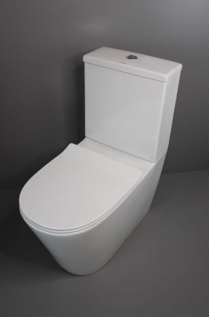 Унитаз напольный с бачком Creo Сeramique CREO COMBO CR1002R белый безободковый с сиденьем с микролифт каскадный смыв