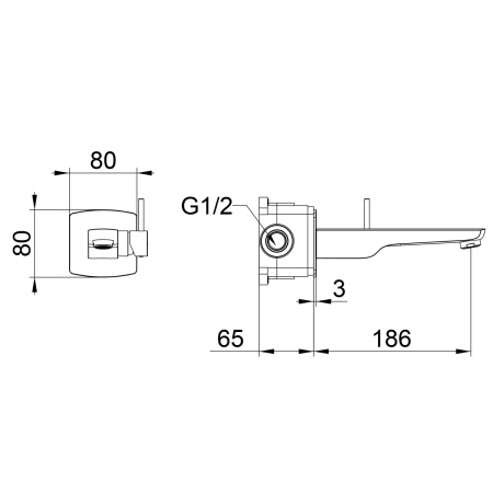 Смеситель для раковины Wonzon & Woghand WW-88869031-1-CR встраиваемый в стену хром