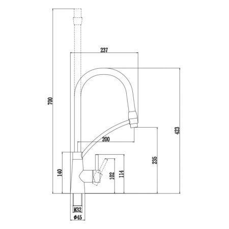 Смеситель для кухни Fmark FS8255-Y на мойку бежевый