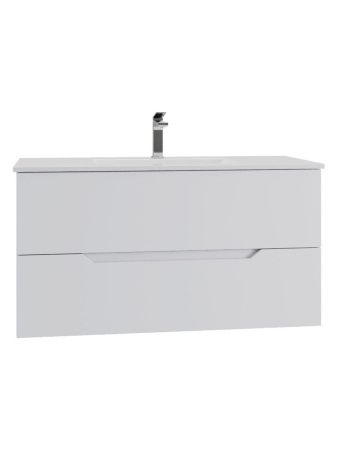 Тумба с раковиной Orange Line Li-100Tuw+Ra 100х50 подвесная цвет белый