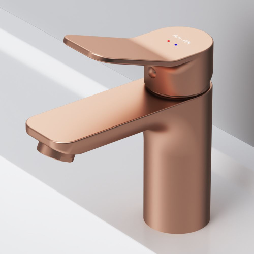 Смеситель Am.Pm X-Joy F85A02144 на раковину розовое золото без термостата - фото 5