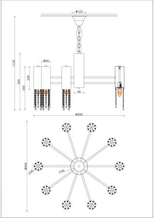 Люстра подвесная Moderli Klimand (Климанд) V10010-10P