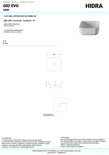 Раковина керамическая Hidra Gio G43E/026 40х40 накладная цвет черный матовый без отверстий под смеситель - фото 2