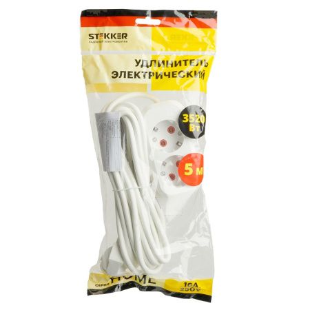 Удлинитель двухместный Stekker Home (Хоме) 49341