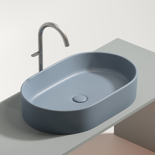 Раковина Ceramica Nova ELEMENT 61 см CN6048MHL накладная цвет серо-голубой матовый - фото 5