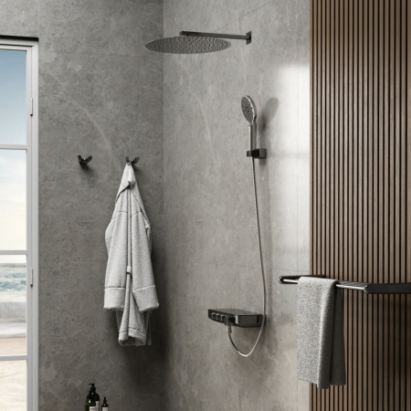 Смеситель WasserKRAFT Elbe 7400 7499 Thermo настенный черный