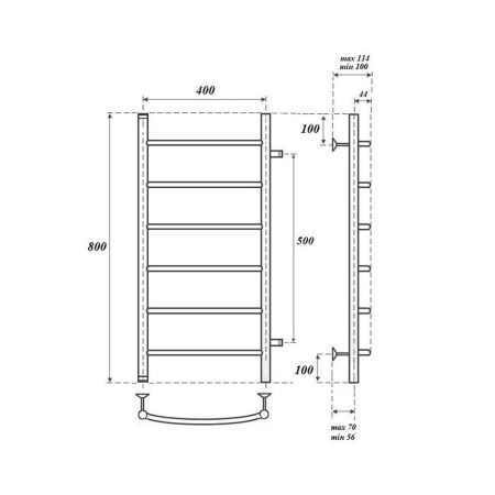 Полотенцесушитель водяной Point Афина PN04548 45х80 хром
