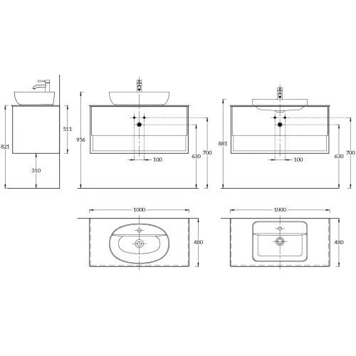 Тумба под раковину Kerama Marazzi PLAZA PLB.M.100.1\WHT.V 98х47х51 подвесная цвет белый - фото 2