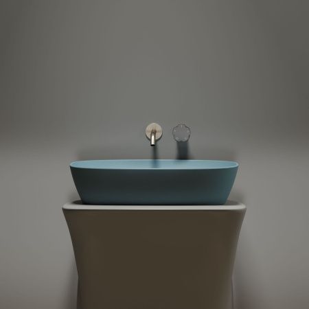 Раковина из сантехнического фарфора Ceramica Nova ELEMENT CN6049MLG 60х40 накладная цвет зеленый без отверстий под смеситель